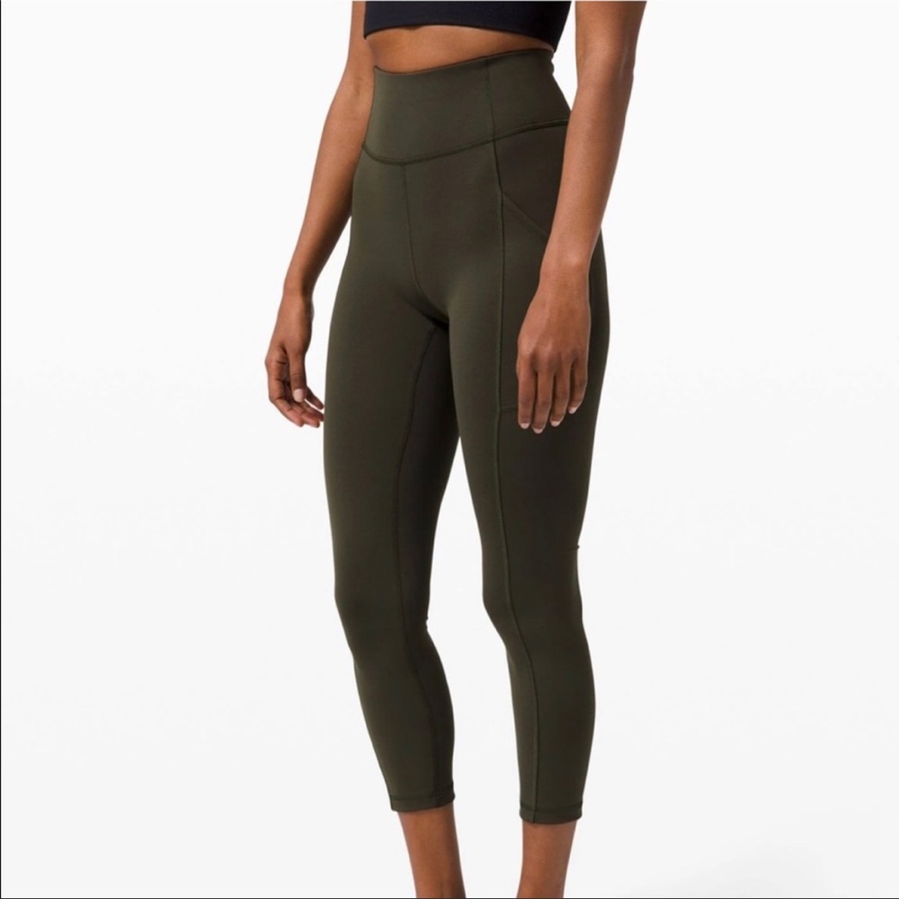 Lululemon Invigorate High-Rise Tight 25" Dark Olive - Size 6